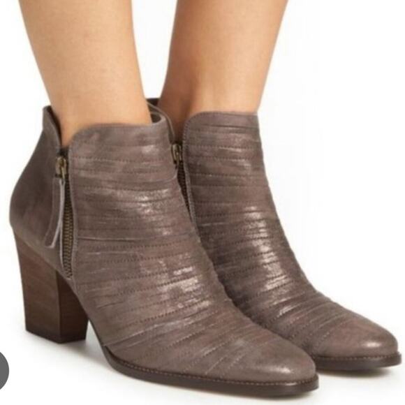 Paul Green Boots US SIZE 8 Malibu Bootie Black Nubuck Double Zip Block Heel New - Picture 12 of 13